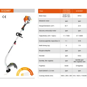 Kasei 3CS230EF benzinmotoros fűkasza